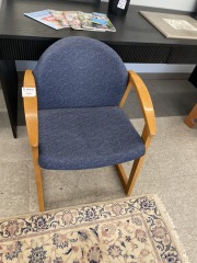 Blue Cushioned Arm Chair