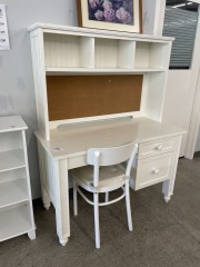 White Desk w\/ Cubbies