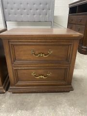 Refined Pirate Style Dark Wood Nightstand