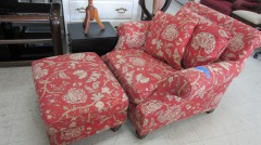 'Bernhard' Chair w\/Ottoman & Pillows