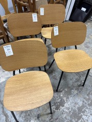 WEST ELM WOOD AND METAL LIGHT WOOD CHAIR