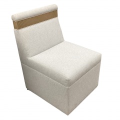 Light Grey Accent Armless Chair w\/Wood Backing