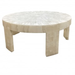 Vanguard Furn. Round Meridian Cocktail Table Bricked Cloud Onyx