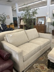 Beige Linen 2 Seater Sofa