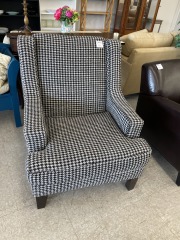 Black Check Armchair