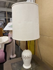 MCM Teak and Ceramic Table Lamp
