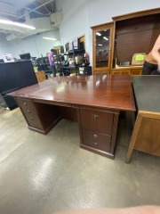 Large Kimball Cherry Finish Executive Desk
