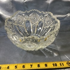 vintage McKee Glass Company EAPG (Early American Pressed Glass) Quintec pattern bowl, likely manufactured around 1910