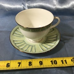 Lenox British Colonial Collection teacup and saucer set features the \