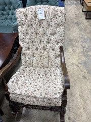 TUFTED FLOWERD ROCKING CHAIR