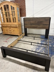 Industrial Farmhouse Queen Bed Frame