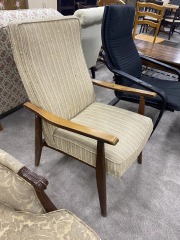 Subtle Striped MCM Lounge Chair