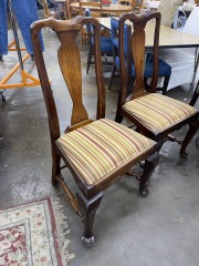 Striped Dark Wood Doll Legs Dining Chair (Each)