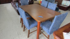 Table w\/6 Covered Chairs
