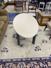 Tall Beige Oval Coffee Table