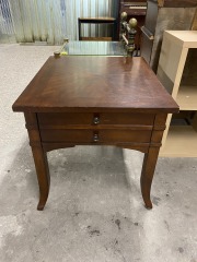 Contemporary Cherry Look End Table with 1 Drawer