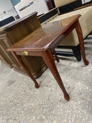 Dainty Lil Cherry Look Side Table with Decorative Hardware