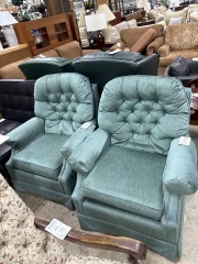 Arm Chair GREEN VELOUR FABRIC