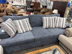 Steel Blue Nail Head Trim Sofa