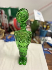 MCM ITALIAN EMPOLI GREEN GLASS SOLDIER DECANTER