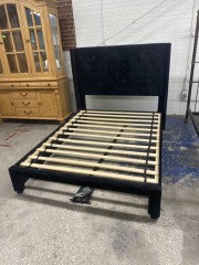 Full Black Velvet Bed Frame