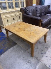 Light Wood Finish Geometric Coffee Table