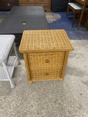 Light Wicker Nightstand