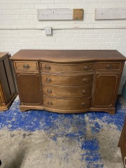 Vintage Dark Wood Buffet \/ Dresser