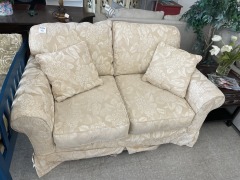 Beige Embossed Loveseat