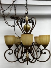 Hampton Bay Chateau Deville Walnut 5 Light Chandelier