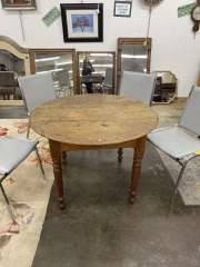 Round Wood Craft Table