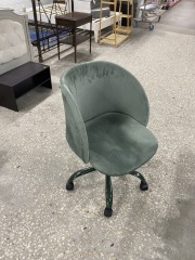 Retro Style Sage Velvet Office Chair