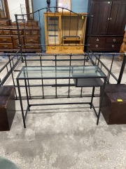 SImple Metal & Glass Mini Desk