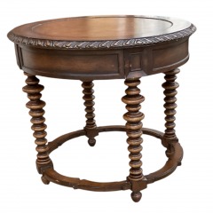 Round Side Table w\/ Spindle Twist Legs