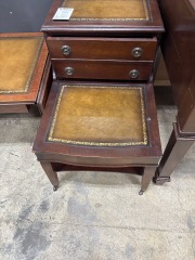 leather inlay end table