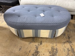 Stone Lee Blue\/White Large ottoman