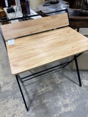 Desk folding oak color and metal