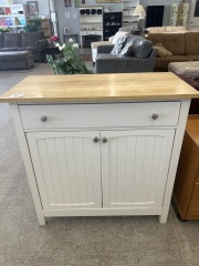Small White\/Wood  Cabinet