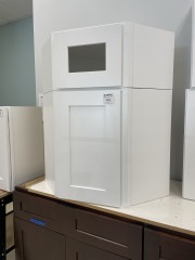 White 2 pc. Corner Cabinet