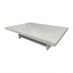 Cream Colored Capiz Shell Mosaic Cocktail Table