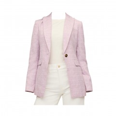3851 DO | ANN TAYLOR Long Single Button Tweed Blazer