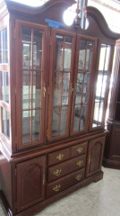 Cherry China Cabinet w\/Brass Hardware