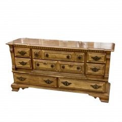 Pecan Finish 8 Drawer Dresser