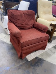 Vintage Crimson Swivel Rocker