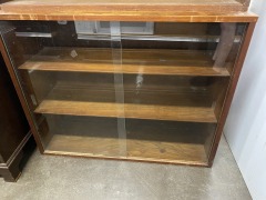 Solid Wood Bookshelf with Glass Doors