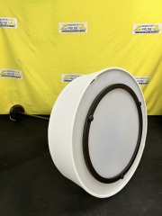 Espresso and White Drum Shade 3 Light Pendant Fixture