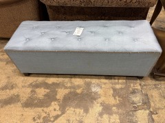 Sky Blue Studded Ottoman