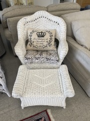 Wicker Chair & Ottoman