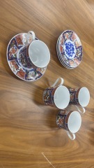 Vintage Japanese Porcelain Cups and Saucers (Set of 8)
