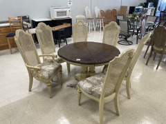 Retro Cane Table & 6 Chairs